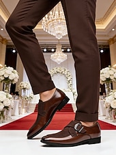 economico Scarpe da monaco-scarpe eleganti da uomo: classiche oxford marroni con dettagli brogue, perfette per matrimoni ed eventi formali