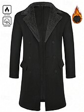 halpa Miesten trenssitakki-Miesten Talvitakki Fleecetakki Päällystakki Pitkä trenssitakki Trenssitakki Päivittäin ulko- Syksy Talvi Polyester Pidä lämpimänä Päällysvaatteet Vaatetus Klassinen Vapaa-aika Tavallinen Tasku