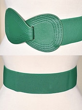 billiga Tillbehör-Elastiskt polyesterbälte för kvinnor, i flera färger, bekvämt och töjbart, perfekt för St. Patricks Day och vardagsbruk