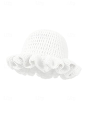 お買い得  アクセサリー-女性用クロシェラッフルバケットマルディグラハット – カーニバル、コスチュームパーティー、ボヘミアンシックスタイル用の多色レインボーニットフェスティバルキャップ