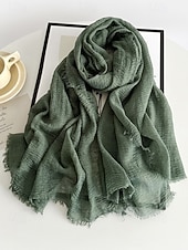 billige Tilbehør-Lett polyesterskjerf for kvinner, flere farger, mykt og tynt, perfekt for St. Patricks dag og hverdagsbruk