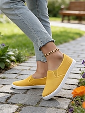 olcso Női tornacipők-női vászon bebújós tornacipők – könnyű, minimalista lapos cipők mindennapi ügyintézéshez, parkban sétáláshoz és hétvégi villásreggelihez