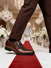 economico Scarpe da monaco-scarpe eleganti da uomo: classiche oxford marroni con dettagli brogue, perfette per matrimoni ed eventi formali