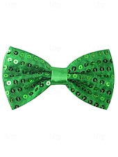 cheap Accessories-Men's Sequin Bow Tie, Polyester Material, Available in Multiple Colors, Perfect for Carnival &amp; Masquerade Balls, Fun &amp; Festive Accessory