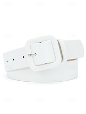 baratos Dia de São Patricio-Cinto feminino em couro sintético, diversas cores, ajuste regulável, perfeito para o Dia de São Patrício e para o dia a dia, acessório estiloso e versátil.