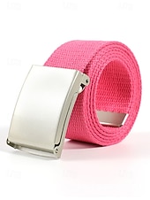 economico Accessori-Cintura da uomo in tela, tessuto multicolore con fibbia argentata elegante, perfetta per il giorno di San Patrizio, il carnevale e l'uso quotidiano, regolabile ed elegante