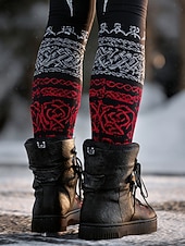 ieftine -Pentru femei Jambiere Colanți confortabili Vacanță Epocă Stilul etnic Lungime totală Talie Înaltă Grafic Imprimare Confort Comfortabil Micro-elastic Casual Zilnic Vacanță Negru Primăvară Toamnă Iarnă