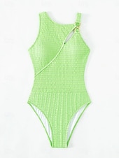 levne Jednodílné plavky-Dámské jednodílné plavky zeštíhlující sexy výřez jedno rameno monokini břišní kontrola vysoký pas slim bez zadního dílu na dovolenou na pláž jednobarevné kulaté krk bez rukávů