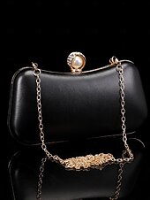 お買い得  結婚 ACC-女性用 クロスボディバッグ クラッチバッグ ウォレット イブニングバッグ 小銭入れ レザー 日常 パーティー 純色 黒い銀 ゴールド / ホワイト アーモンド