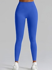 economico Leggings semplici-Per donna Chinos Leggings Streetwear Casual Athleisure Lunghezza intera Vita media Semplice Elastico in vita Traspirante Elasticizzato Quotidiano All'aperto Vacanza Viola Nero Blu reale Fuschia