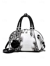 Недорогие Сумки с ручками сверху и шопперы-Женская сумка из искусственной кожи с рисунком крокодила, несколько цветов и вариантов ношения, модная и универсальная для повседневного использования.