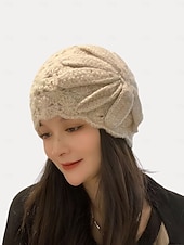 cheap Women's Hats-Women's Red Crochet Flower Bud Hat – Soft and Cozy Knitted Beanie for Winter, Stylish and Warm Accessory for Casual and Outdoor Activities