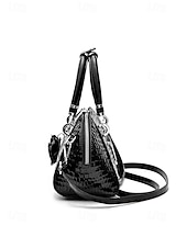 Недорогие Сумки с ручками сверху и шопперы-Женская сумка из искусственной кожи с рисунком крокодила, несколько цветов и вариантов ношения, модная и универсальная для повседневного использования.