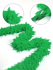  Dámské zelené péřové boa, měkký péřový materiál, ideální na Den svatého Patrika, karneval a slavnostní oslavy