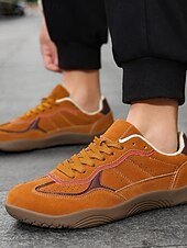 economico Scarpe da uomo-scarpe da ginnastica da uomo in pelle scamosciata verde, scarpe casual leggere e traspiranti con lacci e suola antiscivolo per camminare &amp;abbigliamento quotidiano, ideale per outfit sportivi e per le