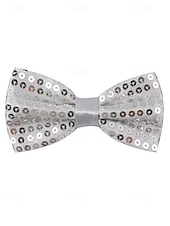 cheap Accessories-Men's Sequin Bow Tie, Polyester Material, Available in Multiple Colors, Perfect for Carnival &amp; Masquerade Balls, Fun &amp; Festive Accessory