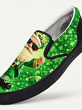 preiswerte Männer Schuhe-Herren-Slipper zum St. Patrick's Day – fröhliches Grün mit Koboldmotiv, perfekt für die Feierlichkeiten zum St. Patrick's Day und für die Freizeit.