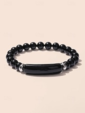 abordables Fête de la Saint-Patrick-Bracelet pour homme en pierre naturelle, perles multicolores avec détails raffinés, idéal pour la Saint-Patrick et au quotidien, élégant et unique.