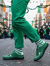 economico Scarpe da uomo-scarpe da ginnastica da uomo in pelle scamosciata verde, scarpe casual leggere e traspiranti con lacci e suola antiscivolo per camminare &amp;abbigliamento quotidiano, ideale per outfit sportivi e per le