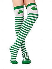  女性用聖パトリックデー グリーンアクセサリーセット - 「キス・ミー・アイム・アイリッシュ」ヘッドバンド、ストッキング、ネックレス &お祝い事にもっと