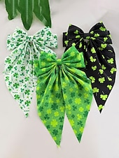  set di 3 fermagli per capelli a forma di trifoglio per il giorno di San Patrizio da donna, fermagli oversize con nastro verde irlandese, accessori per capelli a forma di trifoglio portafortuna per le