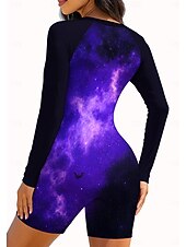 Χαμηλού Κόστους Rash Guards One Pieces-Γυναικεία Κανονικό Προστατευτικά Ολόσωμη φόρμα για σέρφινγκ Μαγιό Βαθμίδα Αφηρημένο Αποκλεισμός χρωμάτων Κουμπώσου με ενσωματωμένο σουτιέν Αφαιρούμενη επένδυση Προστασία από τον ήλιο UV UPF50