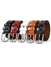 halpa Naisten vyö-Naisten aitoa nahkaa oleva vyö, vintage-rei'itetty kukkakuvio metallisoljella, rento klassinen tyyli, monivärinen vyö farkkuihin, mekkoihin, jokapäiväiseen käyttöön ja ulkoiluun.