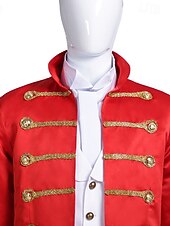 baratos Conjuntos-Fancy Costume Circus Jacket Ringmaster Retro Vintage Victorian Military Style Adults' Men's Christmas Halloween Carnival Party Performance Masquerade Dress Up