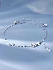 billiga Damarmband-Damfotlänk i silverlegering med fjärilsmotiv – elegant blommönster med glittrande kristalldetaljer, perfekt för vardagsbruk