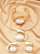 זול שרשרת נשים-סט תכשיטי סגסוגת בוהמי לנשים עם אבני טורקיז - שרשרת, עגילים וצמיד, זמינים במגוון צבעים - מושלם לאירועים יומיומיים וחגיגיים