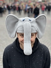 cheap Accessories-Unisex Polyester Elephant Mardi Gras Hat, Fun and Soft, Perfect for Carnival &amp; Masquerade Balls, Cute Animal-Themed Accessory