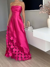 Χαμηλού Κόστους Απλό Φόρεμα-Γυναικεία Μακρύ Φόρεμα Μάξι Φόρεμα Φόρεμα χορού Φόρεμα για πάρτυ Κοκτέιλ Φόρεμα Κομψό Βραδινό Πάρτυ Πάρτι Ειδική Περίσταση Κανονικό Σκέτο Αμάνικο Στράπλες Ροδοκόκκινο Καλοκαίρι Άνοιξη