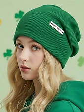abordables Día de San Patricio-Gorro informal para mujer, material de poliéster, disponible en varios colores, perfecto para el Día de San Patricio y uso diario.