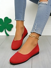 billige Damesko-Grønne Flyknit-flats til dame – stretchy, avslappede, komfortable slip-on-sko, ideelle for St. Patricks dag-feiringer, daglige ærender, brunsjtreff og uformelt kontortilbehør