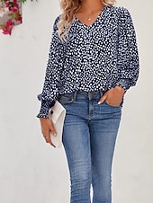 economico Serbatoio Grafico-Per donna Maglietta Stampato Floreale Casual Manica Lunga Scollo a V Top Regolari Quotidiano Uscire Weekend Nero Rosa Vino Blu marino Verde Primavera Autunno