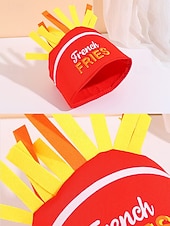 Недорогие Аксессуары-Мужские шляпы Mardi Gras из полиэстера с тематикой еды – забавные дизайны с картошкой фри и тако для карнавала и маскарадных вечеринок