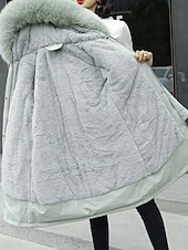 cheap Fleece-Lined Jackets-Women's Winter Coat Sherpa Jacket Comfortable Breathable Pocket Fashion Casual Plain Vacation Street Casual Daily Wear Zipper Long Hooded Regular Fit Long Sleeve Outerwear Black Red Blue Spring Fall