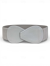 billiga Tillbehör-Elastiskt polyesterbälte för kvinnor, i flera färger, bekvämt och töjbart, perfekt för St. Patricks Day och vardagsbruk