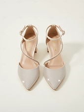 tanie Druhna-Damskie Buty ślubne Buty pumpy Bling Bling Buty Sandały na obcasie Buty musujące Codzienny Impreza Ślub Jednokolorowe Obcasy ślubne Buty druhny Kryształ górski Masywny obcas Nasek w szpic Elegancja