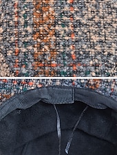 preiswerte Hüte für Damen-Damen-Mütze aus dickem Polyester mit Karomuster und Schleifendetail, erhältlich in verschiedenen Farben – perfekt für Herbst und Winter