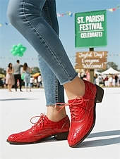 levne Dámská obuv-Dámské zelené oxfordské společenské boty s detailem brogue – pohodlné boty na nízkém podpatku se šněrováním na průvod ke Dni svatého Patrika, irské festivalové outfity, sváteční párty outfity