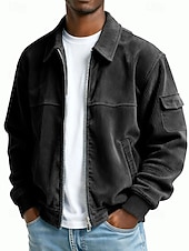 Χαμηλού Κόστους Καθημερινά μπουφάν-Ανδρικά Κοτλέ σακάκι Causal Καθημερινά Τσέπη Φθινόπωρο Χειμώνας Συμπαγές Χρώμα Βίντατζ Καθημερινά Κολάρο Πουκαμίσου Κανονικό Μαύρο Πράσινο Ανοικτό Βαθυγάλαζο Σκούρο πράσινο Καφέ Σακάκια