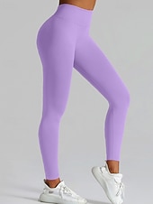 economico Leggings semplici-Per donna Chinos Leggings Streetwear Casual Athleisure Lunghezza intera Vita media Semplice Elastico in vita Traspirante Elasticizzato Quotidiano All'aperto Vacanza Viola Nero Blu reale Fuschia