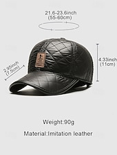 levne Pánské klobouky-Pánská baseballová čepice z umělé kůže se skládacími klapkami na uši, dostupná v několika barvách, ideální do chladného počasí a na běžné nošení