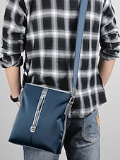 economico Borselli da uomo-borsa a tracolla impermeabile in tessuto Oxford da uomo – grande capacità, design multitasche, disponibile in blu e nero