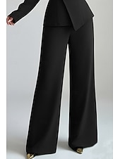 cheap Women's Suits-Women's 2 Pieces Suits Two Piece Business Wedding Guest Stretch Fabric Elegant Simple Tuxedo Long Sleeve V Neck Peak Lapel Single Breasted One-button