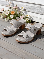 abordables Sandales à glissière-Sandales à plateforme marron perforées pour femmes, à bout ouvert, confortables et élégantes, idéales au quotidien.