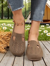 رخيصةأون أحذية المرأة-أحذية نسائية خضراء محبوكة سهلة الارتداء - أحذية مريحة وجيدة التهوية مناسبة ليوم القديس باتريك، وللمهرجانات والاستخدام اليومي