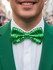 cheap Accessories-Men's Sequin Bow Tie, Polyester Material, Available in Multiple Colors, Perfect for Carnival &amp; Masquerade Balls, Fun &amp; Festive Accessory