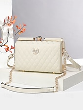 Χαμηλού Κόστους Τσάντες χιαστί-Γυναικεία τσάντα χειρός από λουστρίνι – κομψό καπιτονέ σχέδιο, έτοιμη για γάμο και μετακινήσεις, για πολλαπλές περιστάσεις με χρυσό λουράκι αλυσίδας